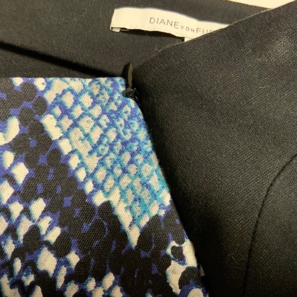 DIANE von FURSTENBERG Black Python Print Wool & Silk Mae Mikado Pencil Skirt 4 - Picture 10 of 11